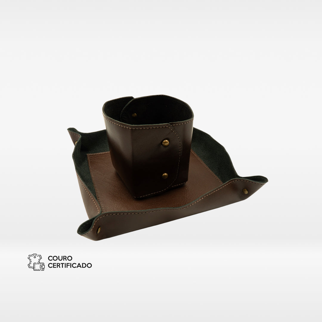 Kit Porta Objetos Work Organizer Em Couro