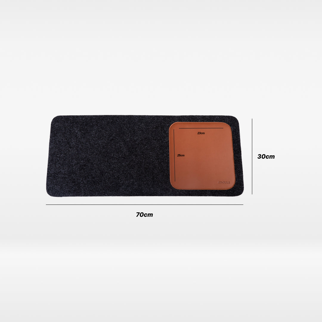 MousePad De Feltro Com Couro Ecológico