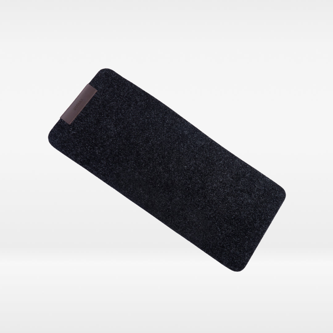 MousePad De Feltro Com Couro Ecológico + Porta Caneta