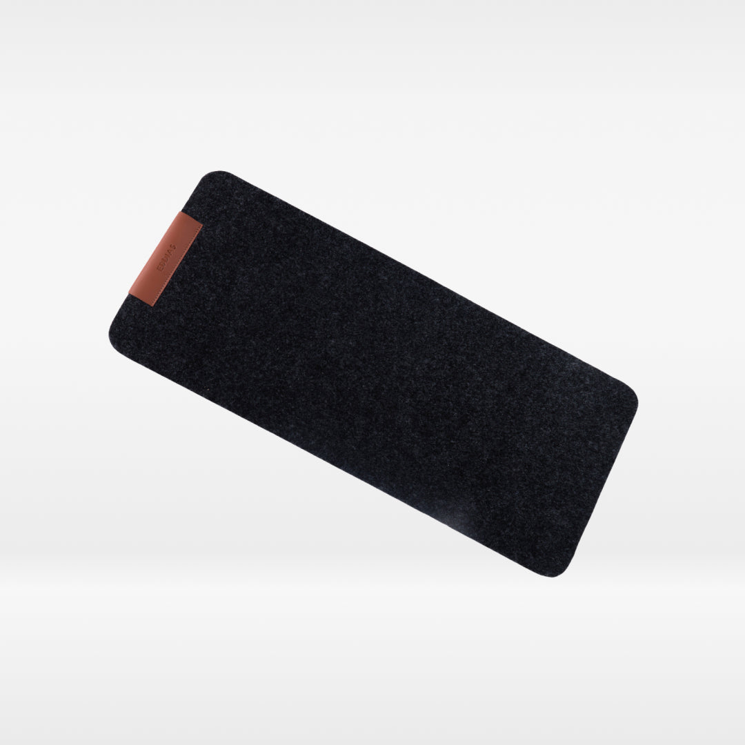MousePad De Feltro Com Couro Ecológico + Porta Caneta