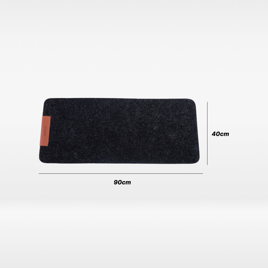MousePad De Feltro Com Couro Ecológico + Porta Caneta