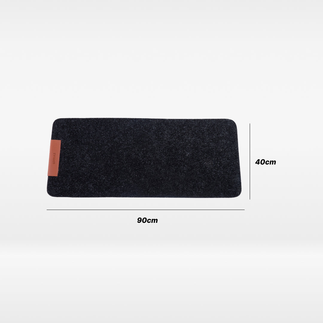 MousePad De Feltro Com Couro Ecológico + Porta Caneta