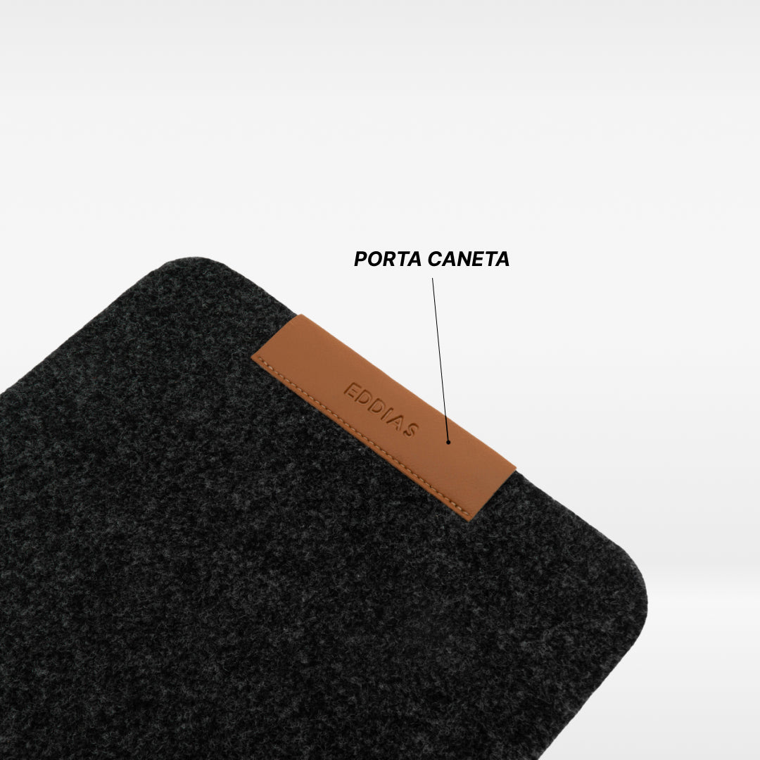 MousePad De Feltro Com Couro Ecológico + Porta Caneta