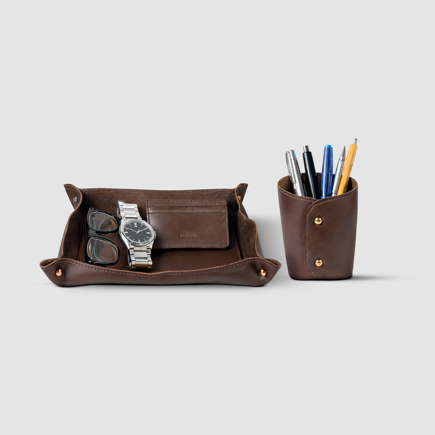 Kit Porta Objetos Work Organizer Em Couro