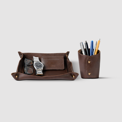 Kit Porta Objetos Work Organizer Em Couro