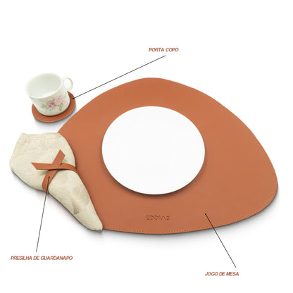 Sousplat Orgânico de Couro Ecológico para Decoração de Mesa
