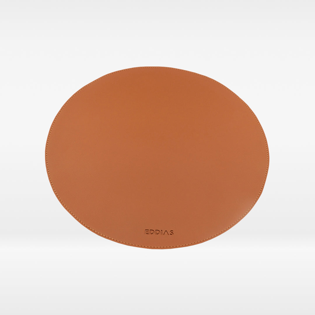 Sousplat Redondo de Couro Ecológico para Decoração de Mesa
