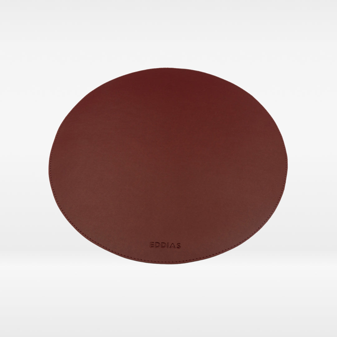 Sousplat Redondo de Couro Ecológico para Decoração de Mesa