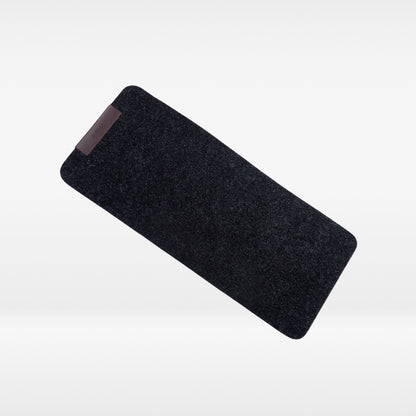 MousePad De Feltro Com Couro Ecológico + Porta Caneta
