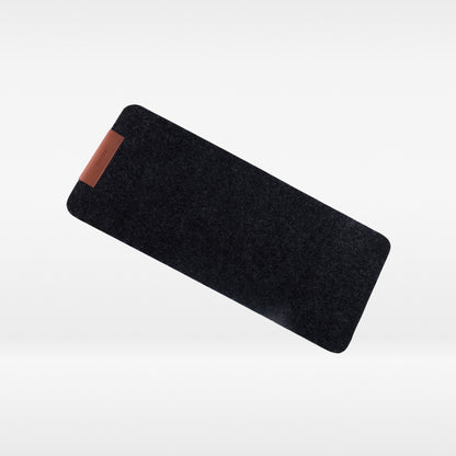 MousePad De Feltro Com Couro Ecológico + Porta Caneta
