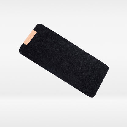 MousePad De Feltro Com Couro Ecológico + Porta Caneta